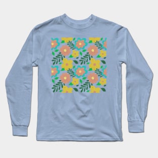 Floral pattern - blue Long Sleeve T-Shirt